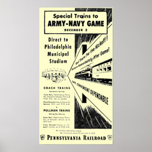 Army-Navy Game Via The Pennsylvania Railroad Poster