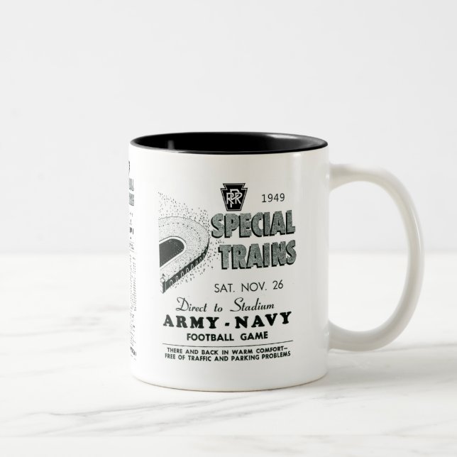 Army-Navy Game Via The Pennsylvania Railroad Two-Tone Coffee Mug (Right)