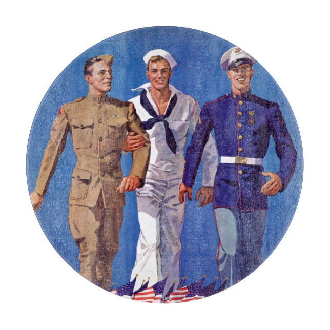 Army, Navy & Marines Cutting Board (Front)