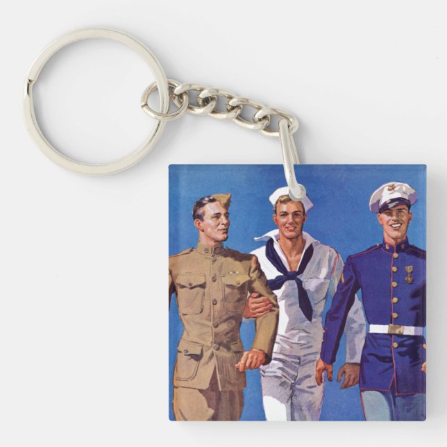 Army, Navy & Marines Key Ring (Front)