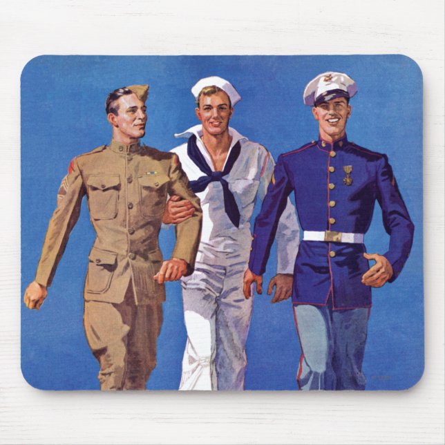 Army, Navy & Marines Mouse Mat (Front)