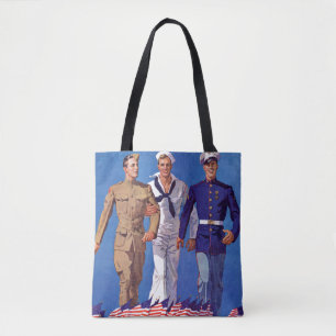 Army, Navy & Marines Tote Bag