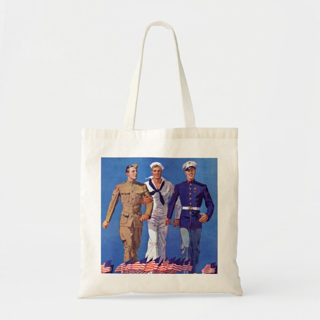 Army, Navy & Marines Tote Bag (Front)