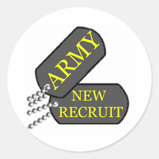 Army New Recruit Classic Round Sticker (Front)