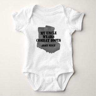 Army Niece Uncle Combat Boots Baby Bodysuit