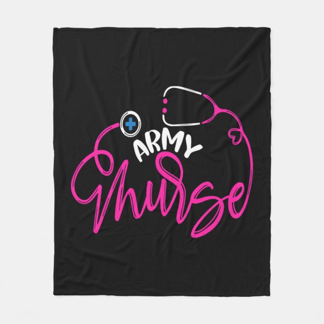 Army Nurse- Funny Nursing quote - hipster nurse gi Fleece Blanket (Front)