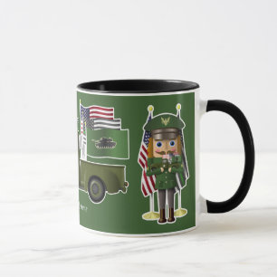 Army Nutcracker with Little Military Truck Mug