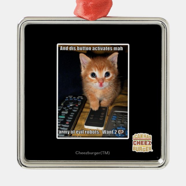 Army of Evil Robots Metal Tree Decoration (Front)