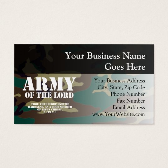 Army of the Lord, Bible Scripture Camo Business Card