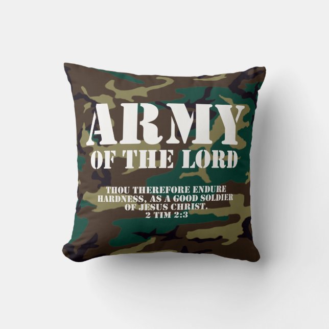 Army of the Lord, Bible Scripture Camo Cushion (Front)