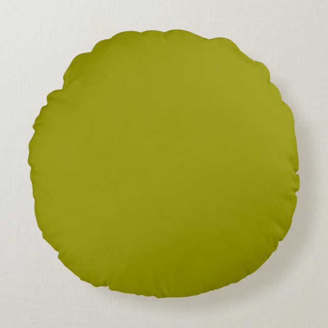 Army Olive Leaf Green solid plain colour Custom Round Cushion (Front)