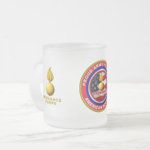 Army Ordnance Corps Frosted Glass Coffee Mug