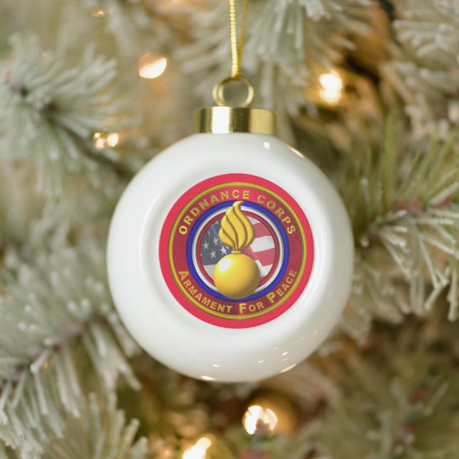 Army Ordnance Veteran Christmas Ceramic Ball Christmas Ornament (Tree)