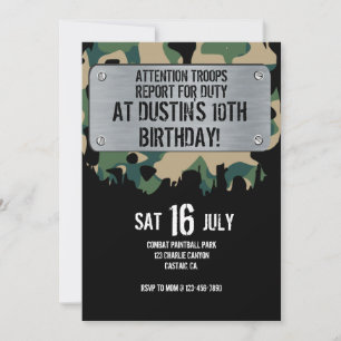 ARMY PARTY, Army Birthday Invitation, Army InvitE