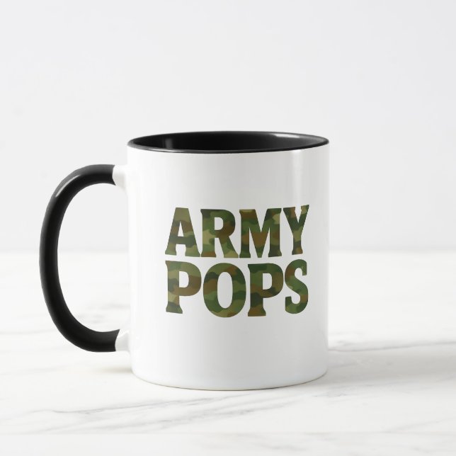 "ARMY POPS" Camouflage Mug | Military Dad Grandfat (Left)