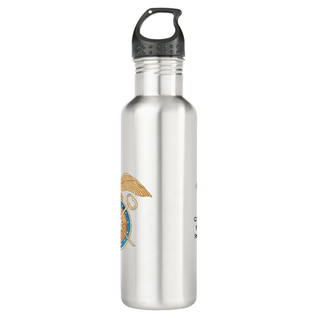 Army Quartermaster Logistics Gift Custom Name 710 Ml Water Bottle (Front)