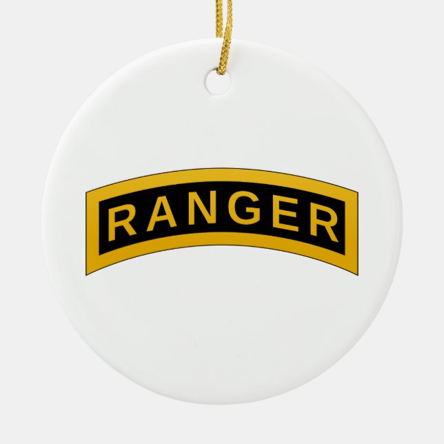 Army RANGER Military Symbol - back PERSONALIZED Ceramic Tree Decoration (Front)