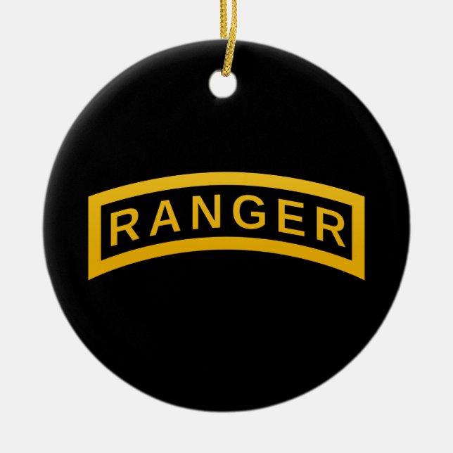 Army RANGER Military Symbol - back PERSONALIZED Ceramic Tree Decoration (Front)