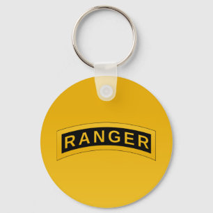 Army RANGER Military Symbol Text Design on yellow Key Ring