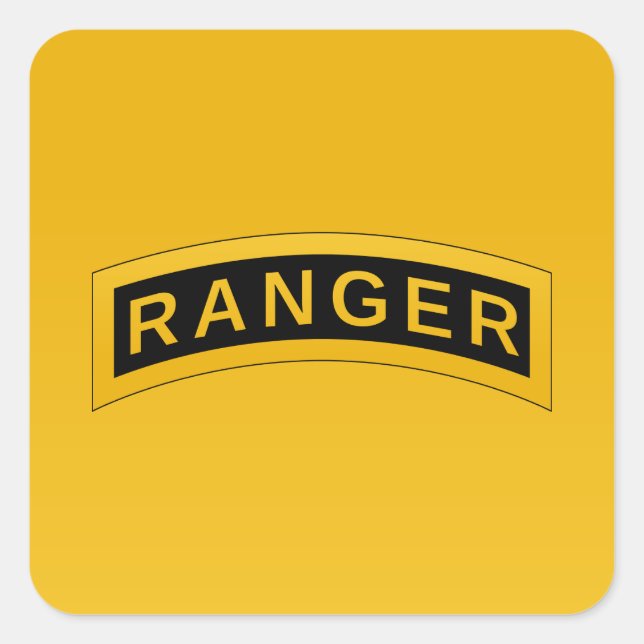 Army RANGER Military Symbol Text Design Square Sticker (Front)