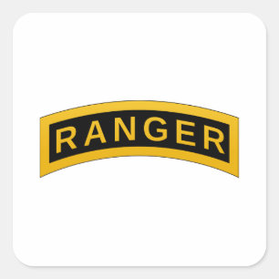 Army RANGER Military Symbol Text Design Square Sticker