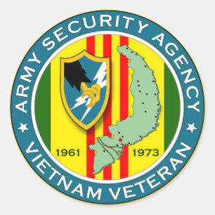 Army Security Agency - Vietnam Veteran Classic Round Sticker