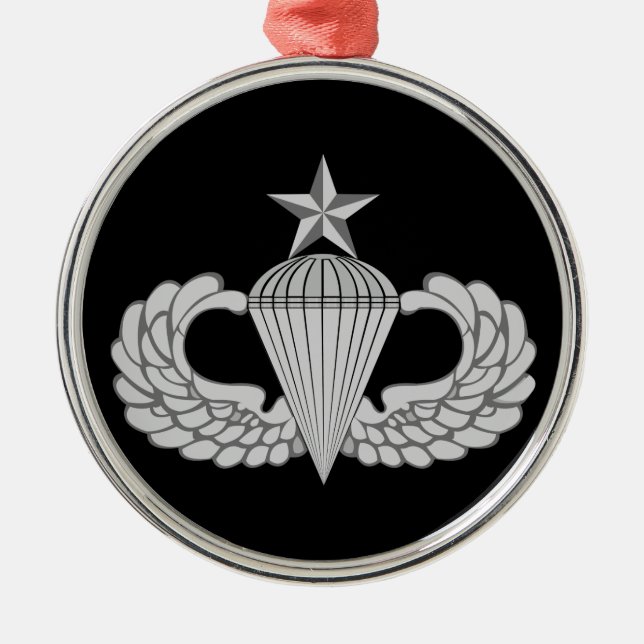Army Senior Jump Wings Metal Tree Decoration (Front)