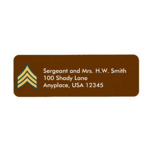 Army Sergeant Address Label