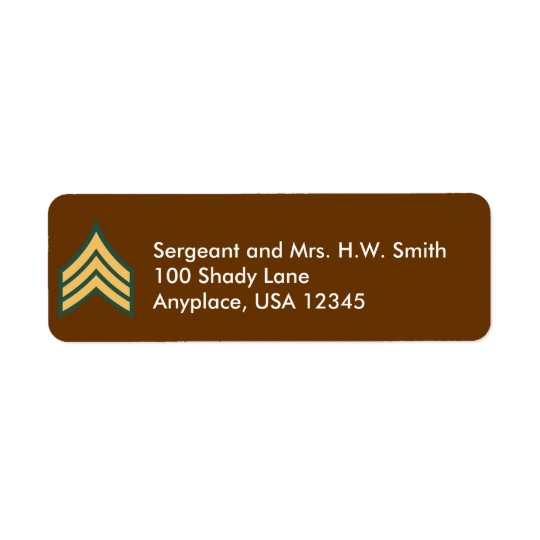Army Sergeant Address Label