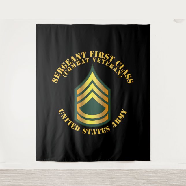 Army - Sergeant First Class - SFC - Combat Veteran Tapestry (Front)