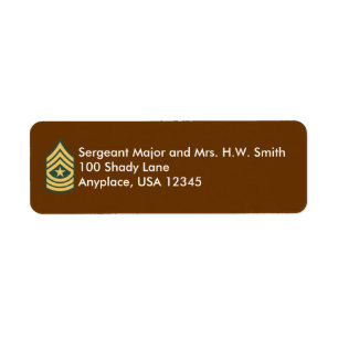 Army Sergeant Major Address Label