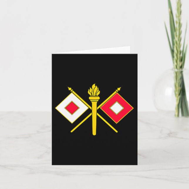 Army Signal Corps Branch Military Veteran Morale  Card (Front)