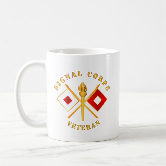 Army - Signal Corps - Veteran w Branch Coffee Mug (Left)