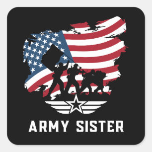 Army Sister Square Sticker