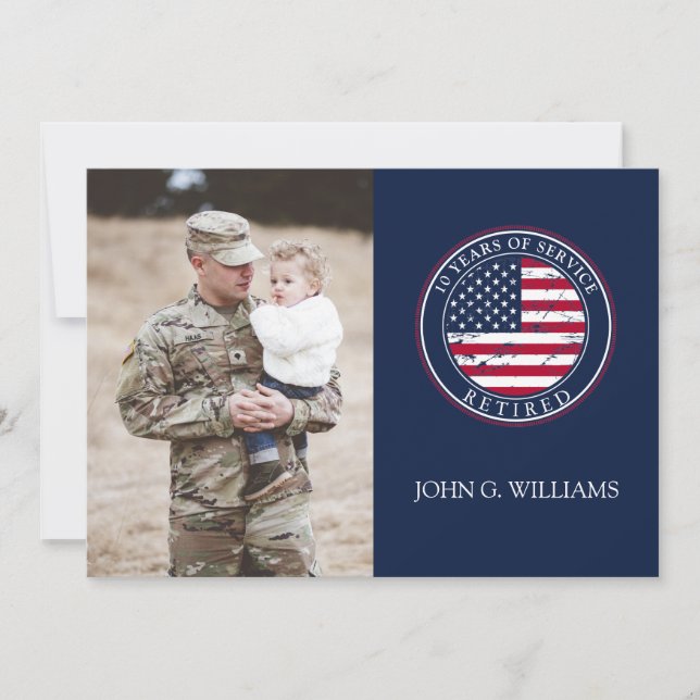 Army Soldier Military Flag Retirement Invitation (Front)