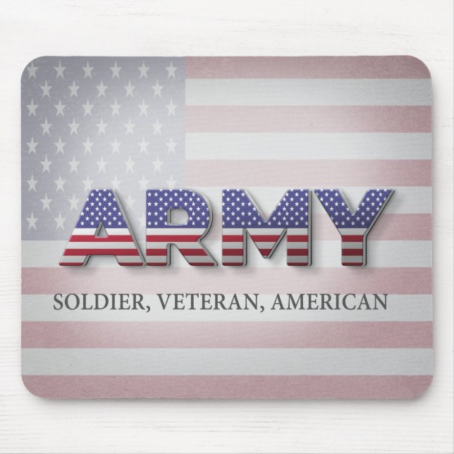 Army “Soldier, Veteran, American” Mouse Mat (Front)