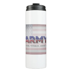 Army “Soldier, Veteran, American” Thermal Tumbler