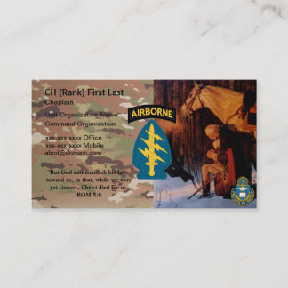 Army Special Forces Chaplain Business Card