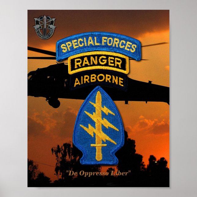 Army Special Forces Green Berets Rangers SF SFG Poster (Front)
