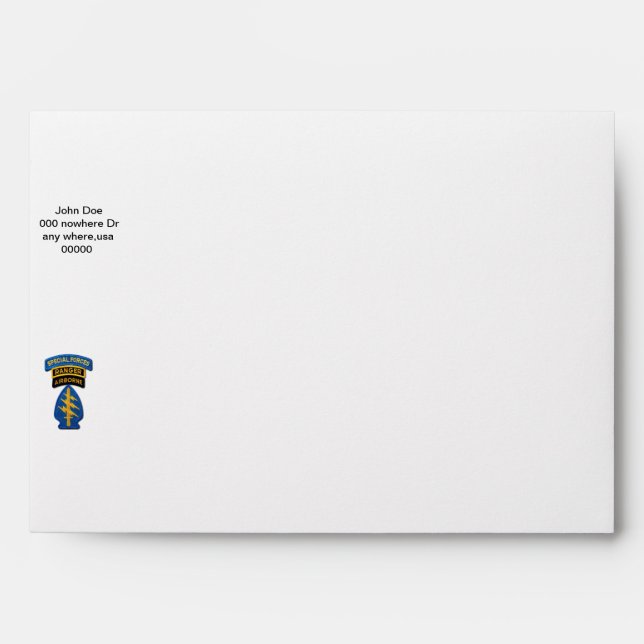 Army Special forces green berets rangers veterans Envelopes (Front)