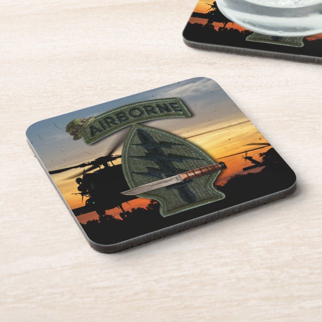 army special forces green berets sf sof sfg coaster (Left Side)