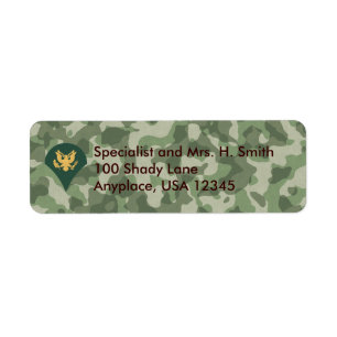 Army Specialist Camoflage Address Label