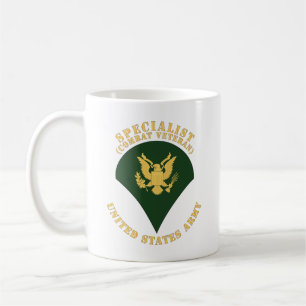 Army - Specialist - SP4 - Combat Veteran - Flat Coffee Mug