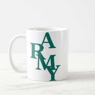 Army Stacked Bold Typography Minimal Design Coffee Mug
