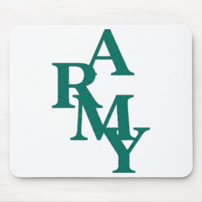 Army Stacked Bold Typography Minimal Design Mouse Mat (Front)