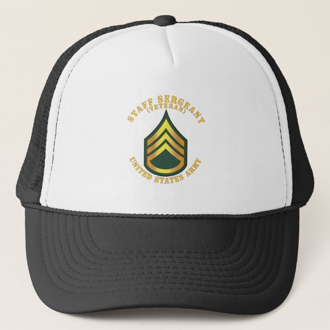 Army - Staff Sergeant - SSG - Veteran Trucker Hat (Front)