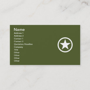 Army Star Business Card