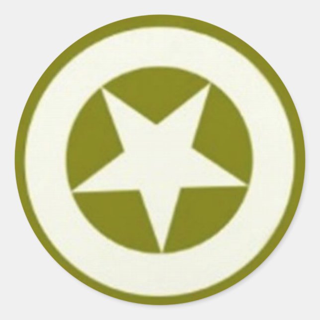 Army Star Classic Round Sticker (Front)