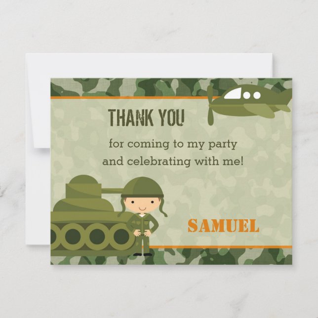 Army Thank You Cards Personalised (Military) (Front)