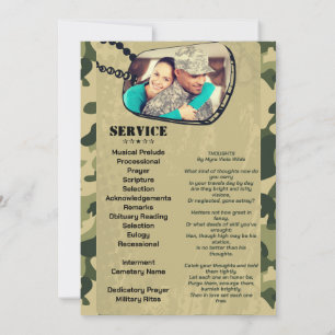 Army Themed photo Military Memorial Program Invitation